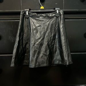 black leather skirt